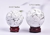 Vista 141 de AMOYSTONE Bola de aventurina azul Natural Cuarzo Cuarzo Cristal Esfera Piedra Bola con Base de Madera