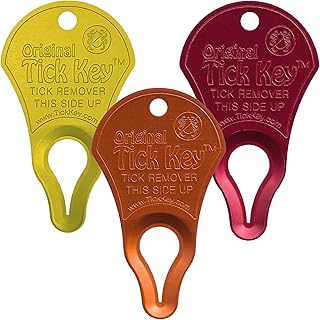 High Visibility Bundle - The Original Tick Key - Tick Detaching Device - Portable, Safe and Highly Effective Tick Detaching Tool (Yellow, Orange & Red)