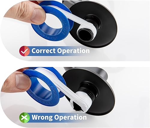 Miniatura 7 de Grifo de fregadero de cocina de 3 modos con rociador extraíble, 2 manijas, centro ajustable, centro ajustable de 3 a 9 pulgadas con rociador