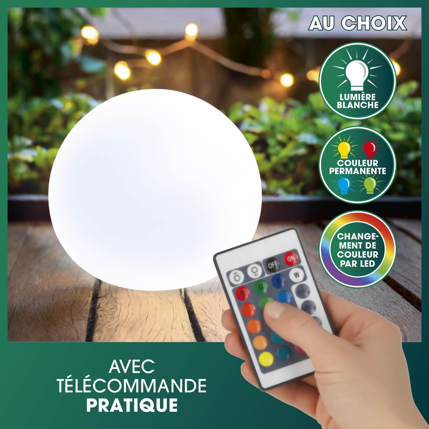 EASYmaxx Lampe solaire LED avec changement de couleur - Lampe de jardin décorative avec éclairage LED - Magnifiques effets de lumière avec capteur de lumière du jour pour l'intérieur et l'extérieur -