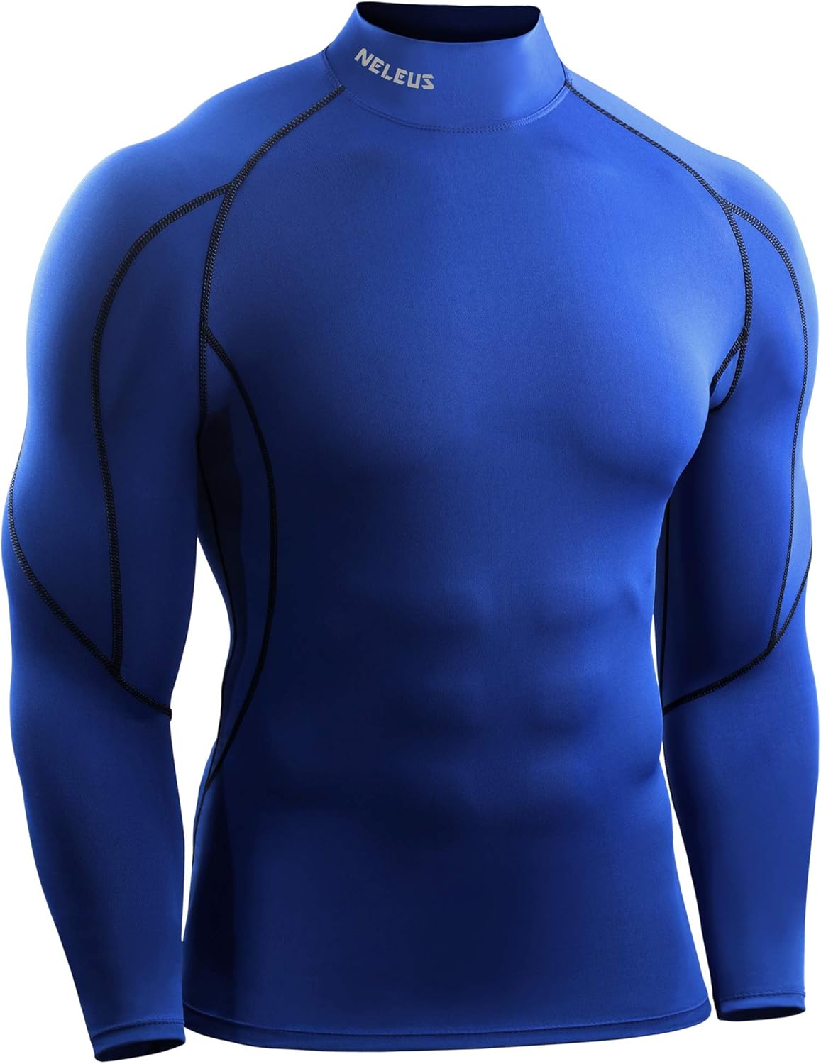 NELEUS Men's Compression Shirts Dry Fit Long Sleeve Mock Neck Shirts - Image 4