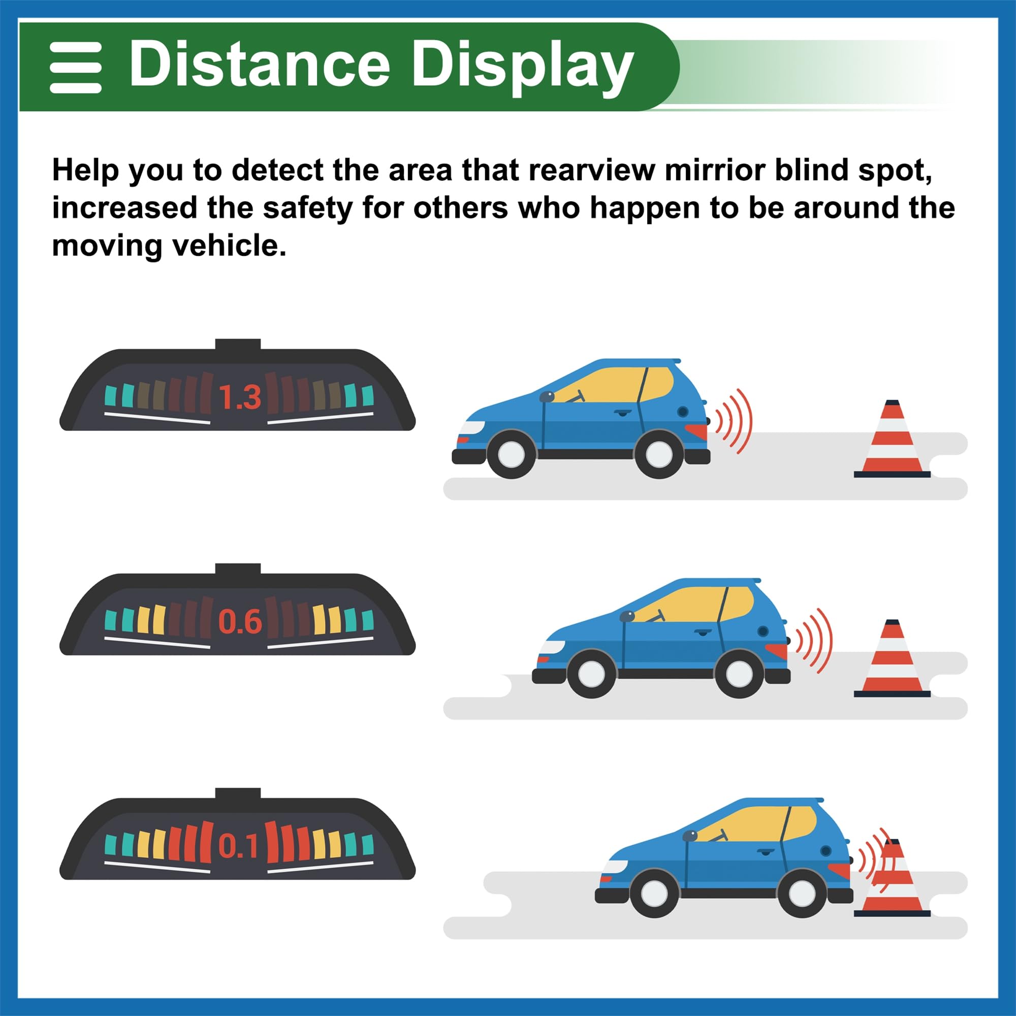 A ABSOPRO Système Universel De Radar De Recul Pour Voiture Avec Avertissement Sonore De Distance De Détection De 4 Capteurs De Stationnement rouge Remplacement d'article