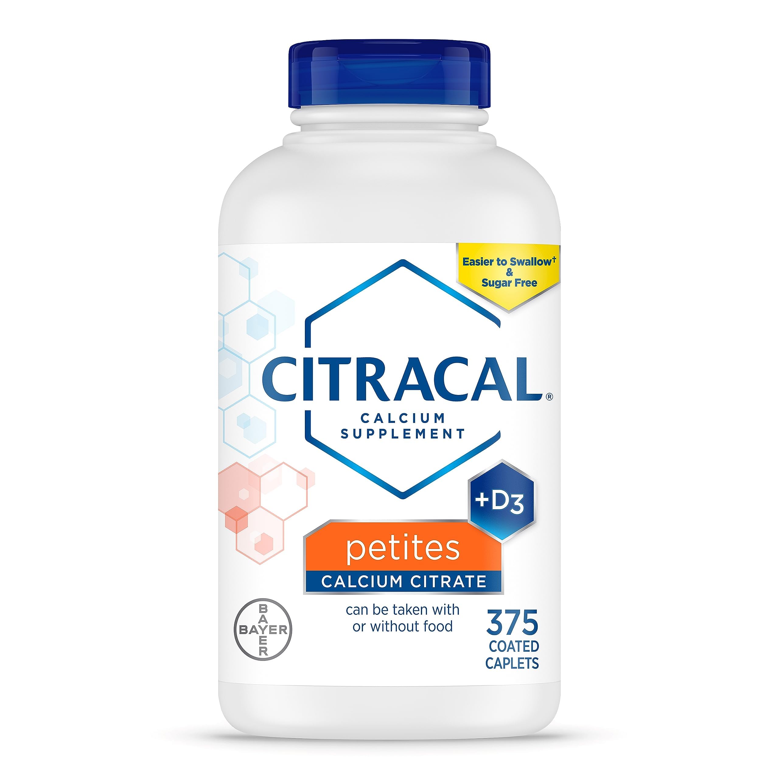 CitracalPetites, Highly Soluble, Easily Digested, 400 mg Calcium Citrate with 500 IU Vitamin D3, Bone Health Supplement for Adults, Relatively Small Easy-to-Swallow Caplets, 375 Count