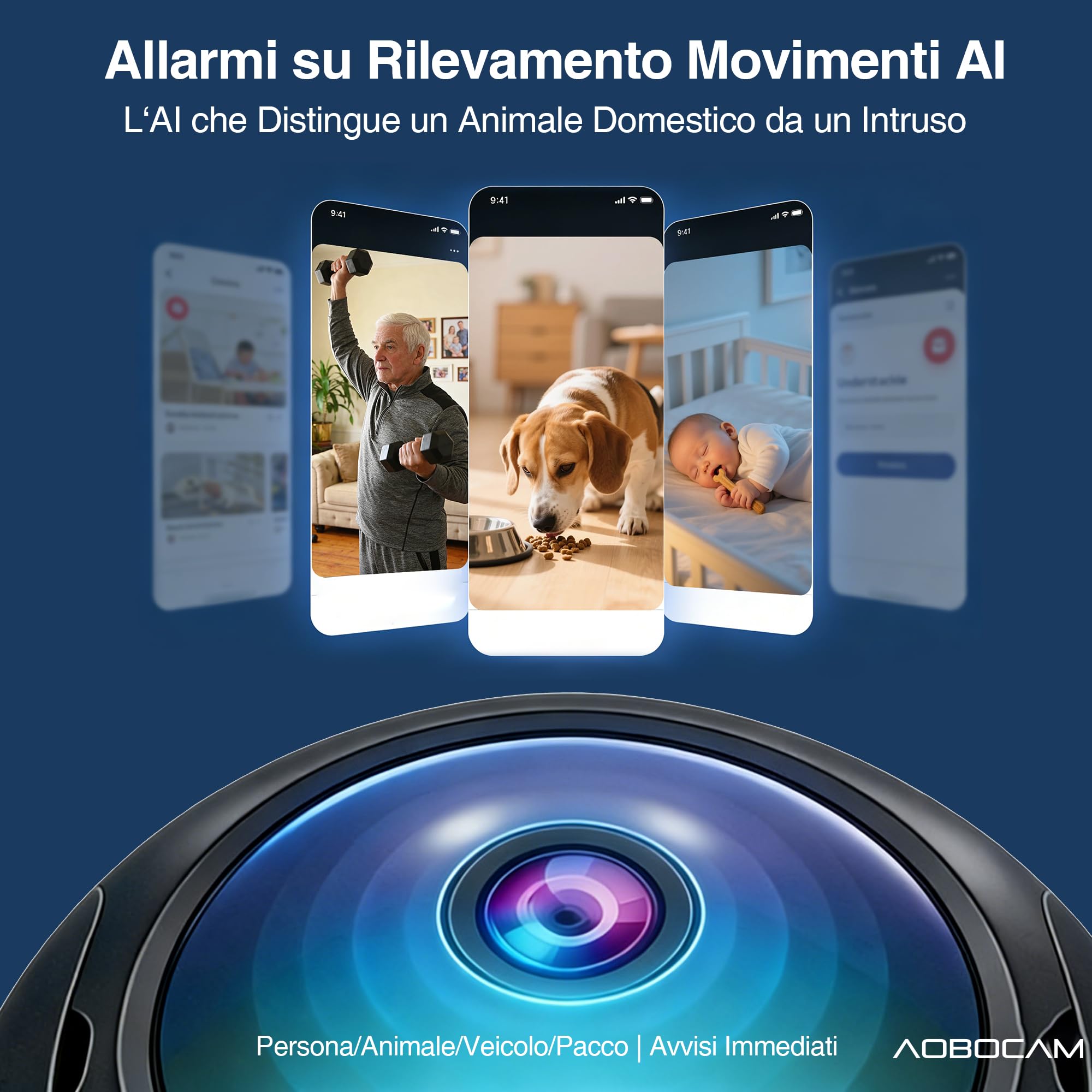 Mini Telecamera WiFi Interna 4K, Supporta WiFi 2.4/5GHz, Piccolo Telecamera di Sicurezza per Visione Notturna, 4 Ore Autonomia, Notifiche Movimento, Doppia Memoria SD/Cloud, Controllo Remoto APP