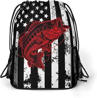 Fish Flag Drawstring Backpack Gym Bag With Shoe Compartment String Bag Sport Beach Swimming Sackpack For Women Men