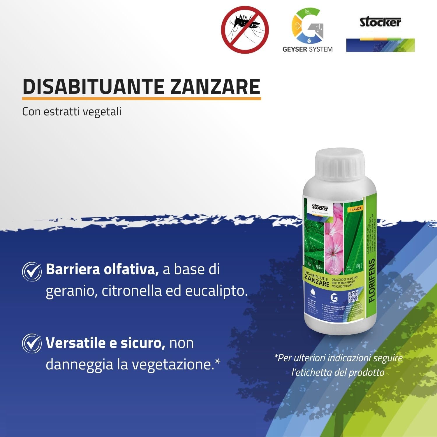 STOCKER - Geyser Nebulizzatore 2 L Li-Ion - Kit Completo Anti-Zanzare con Batteria Li-Ion 3,6 V, Serbatoio 2 L e 10 m di Tubo - Copertura Perimetrale fino a 10 mq