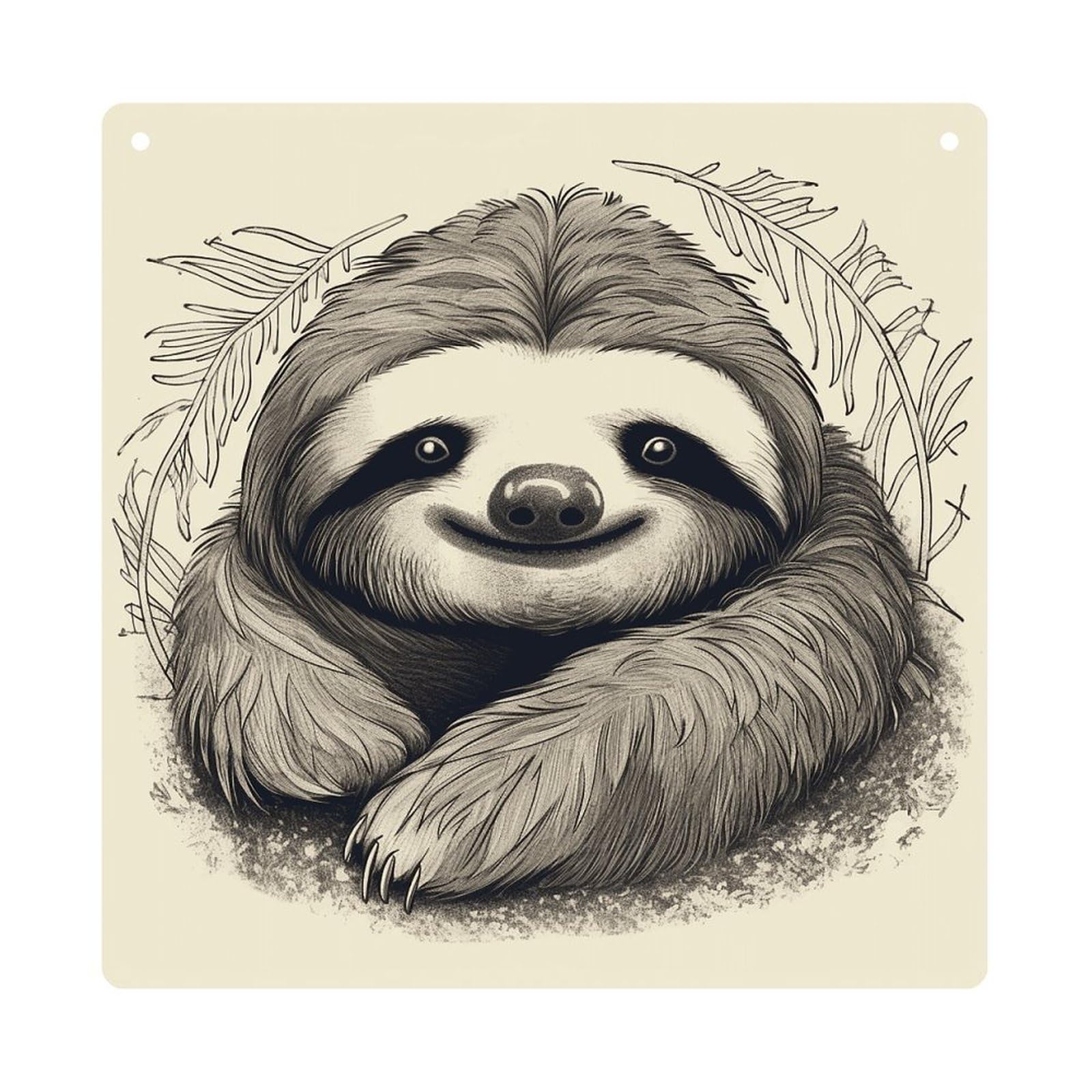 Adfgyerh Style Sloth My Spirit Animal Hanging Ornaments Window Hanging Modern Acrylic Decor For Living Room Bedroom Dining Room Hallway Office Wall Decor, 8X8 In