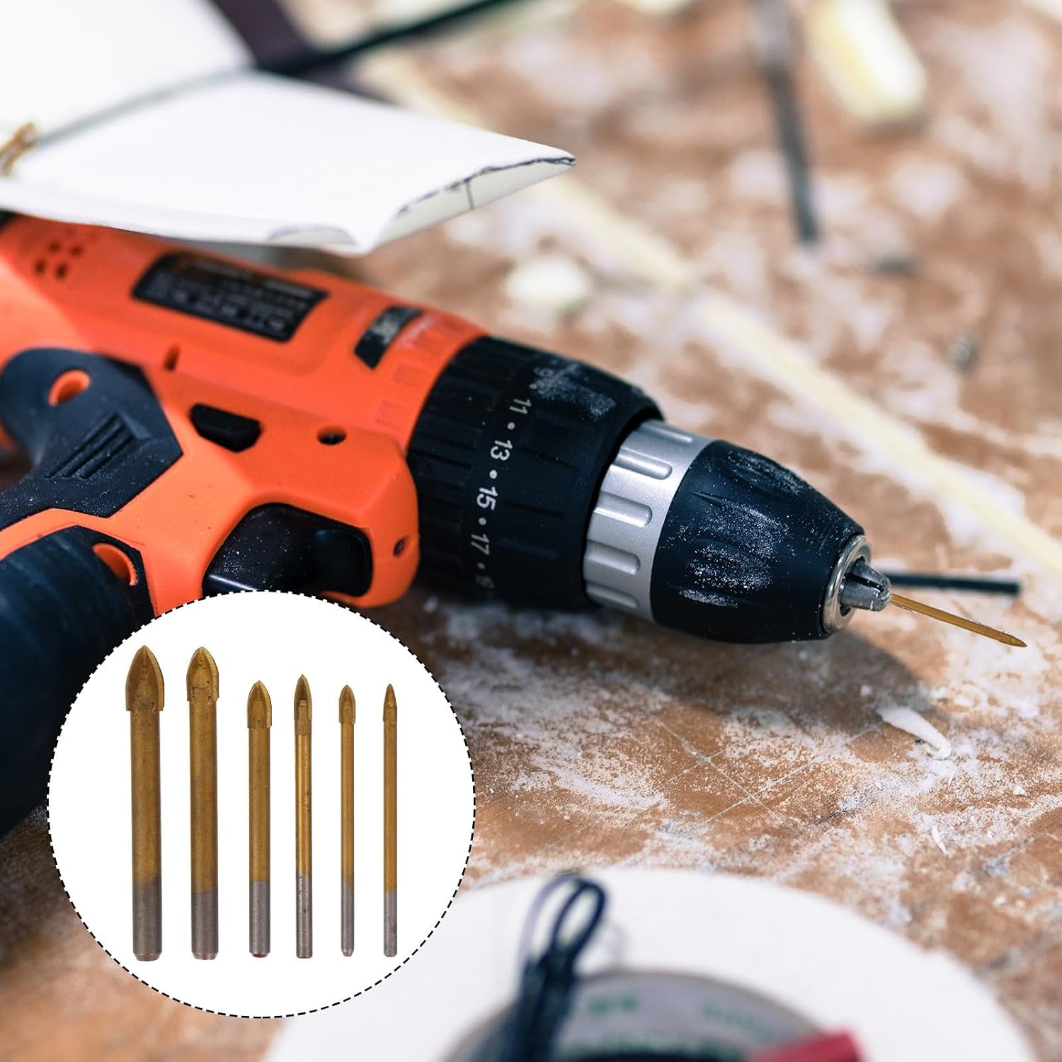 DOITOOL Tile Hole Opener Drill Bit for Ceramic and Glass, Cross Shape Cemented Carbide with 4 Cutting Edges, High Hardness and Sharper Design for Precise Drilling