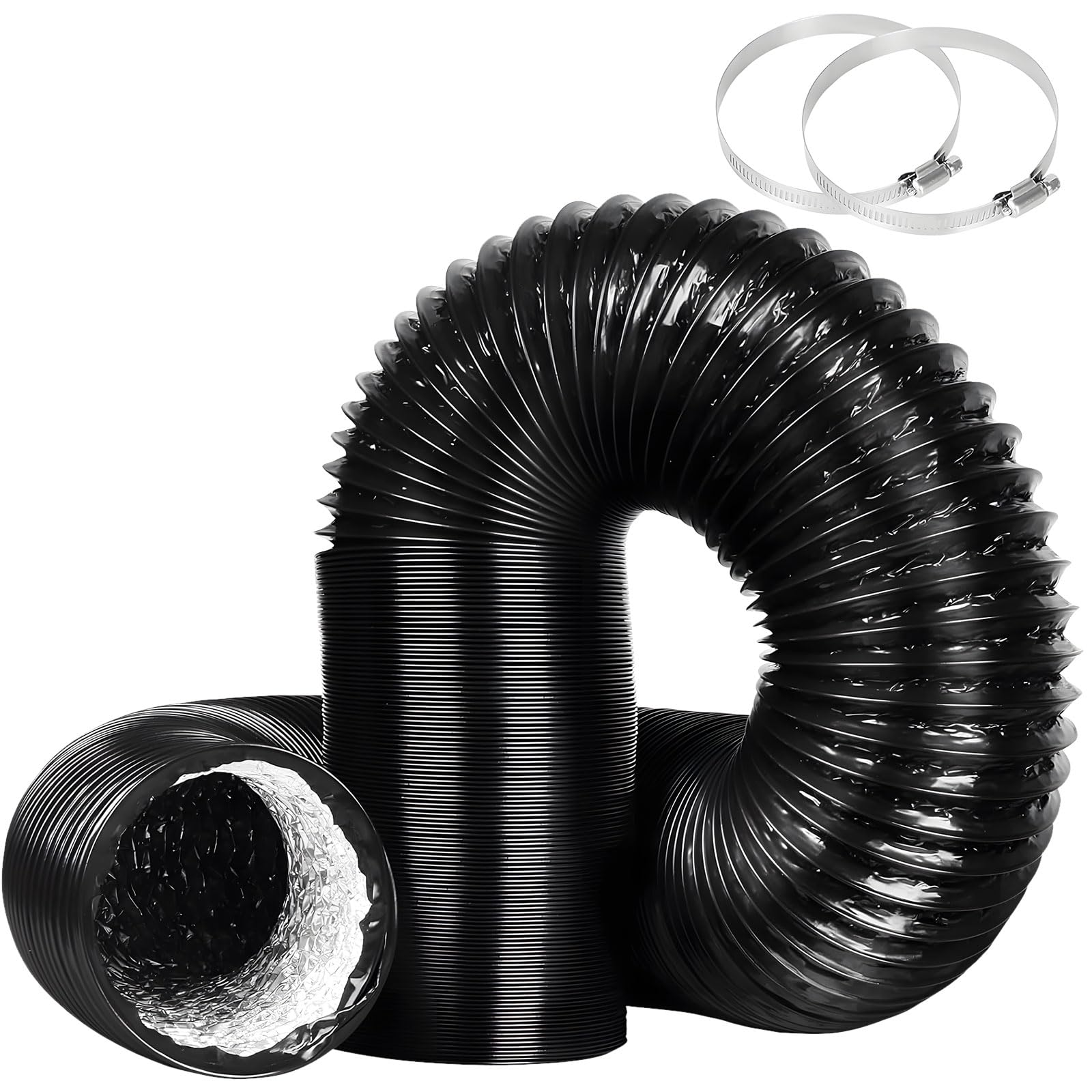 sodeber Of 1 4 Inch Heavy Duty Aluminum Foil Ventilation Hose for Dryer HVAC and Grow Tents Leak Proof Design Bath Vent Pipe