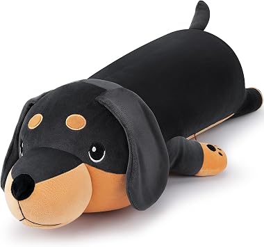 30 Giant Black Dachshund Dog Plush Stuffed Animal- Big Weiner Dog Plush Pillow Plushies, Large Dachshund Plush Toy, Hugging Weiner Dog Stuffed Animal, Birthday Gifts for Kids Valentines Day Gift