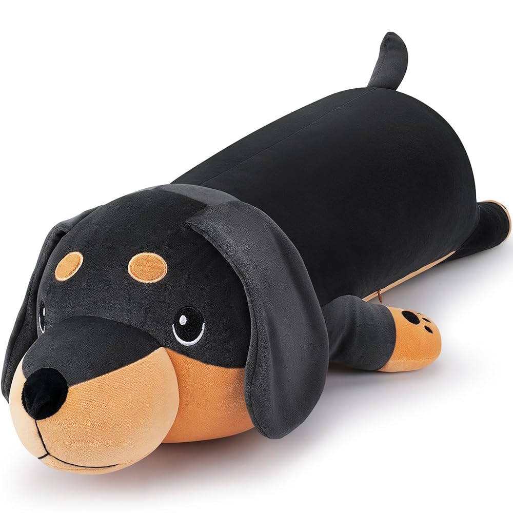 Auspicious beginning 40\'\' Giant Dachshund Dog Plush Stuffed Animal- Large Weiner Dog Pillow Plushies, Large Sleeping Dachshund Body Pillow, Hugging Stuffed Animal, Birthday Gifts for Kids Girls Boys