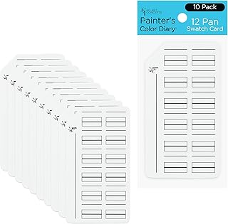 HG Art Concepts Painters Color Diary Watercolor Swatch Card, 12-Pan Size, 10-Pk, 140 lb Hot Press 100% Cotton Paper, Fits New York Central Palette Box, Color Swatch Book for Markers & Colored Pencil