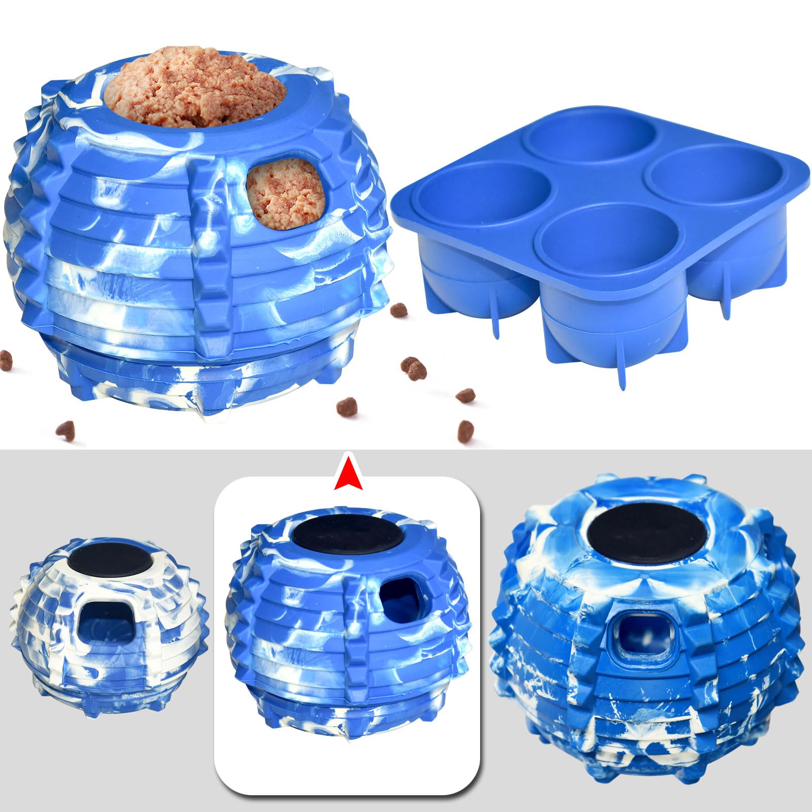 XHX Long-Lasting Interactive Dog Toy to Keep Your Pup Busy and Distracted - Safe for Dogs -Dog Toys for Medium and Large Dogs 25-75 lbs(Medium， Blue