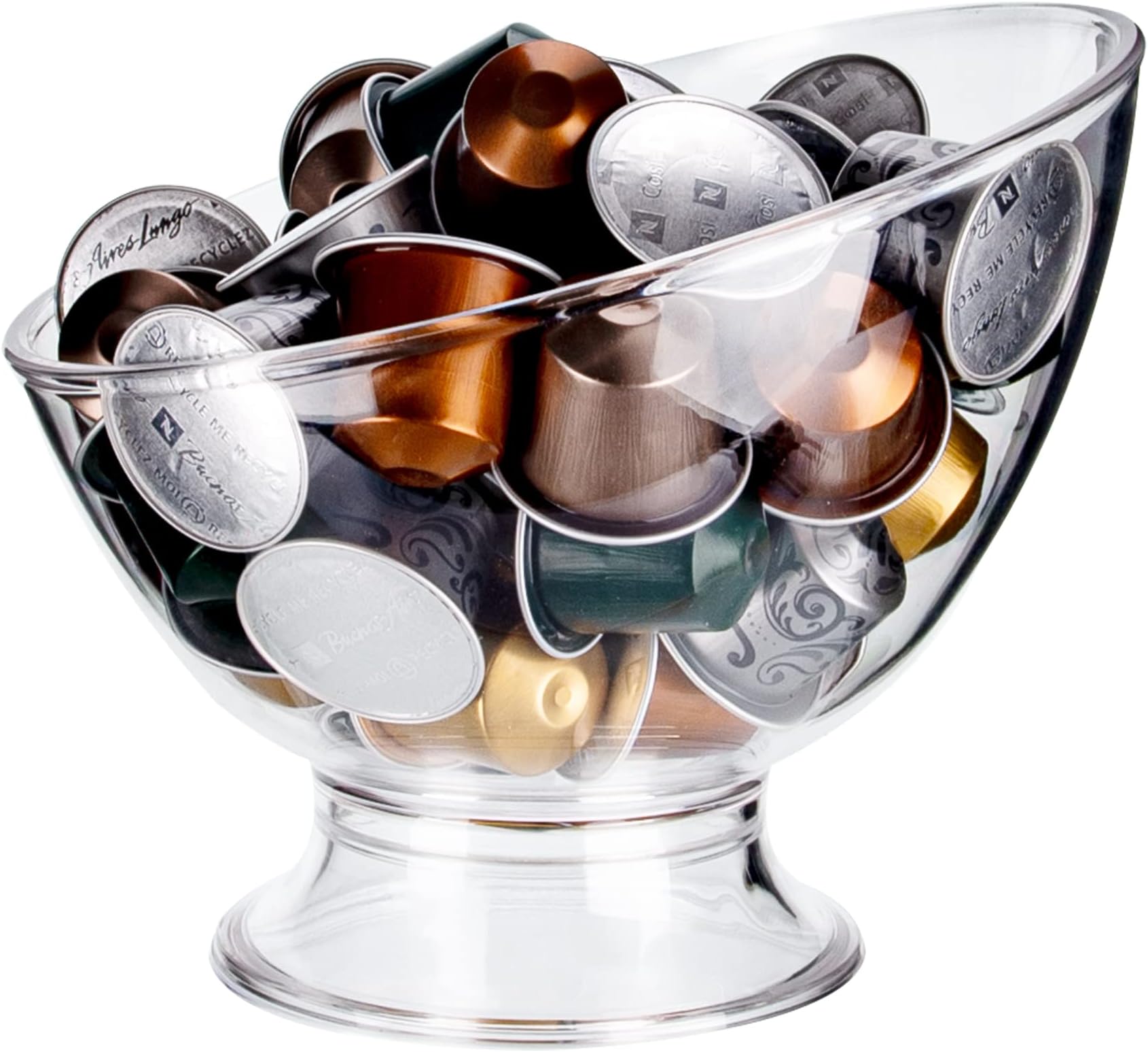 Coffee Pod Holder, Clear K Cup Holder Plastic, Espresso Pod Holders for Counter Small, Pod Storage for K Cups, Vertuo Capsule Creamer Organizer for Coffee Bar
