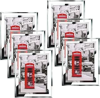 Schliersee 5x7 Glass Picture Frames Desktop Display Multi Mirror Edge Bulk Photo Frame Set, 6 Pack - coolthings.us