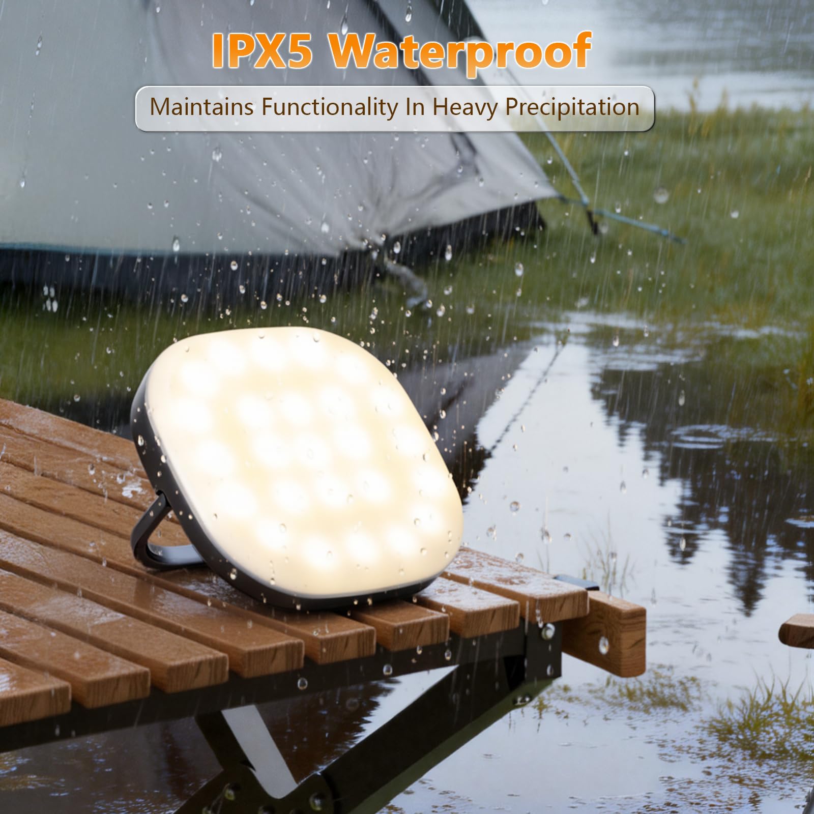 Lanterna solare da campeggio ricaricabile 5000 mAh LED 5 modalità di illuminazione IP65 impermeabile con ricarica USB - Lanterne per interruzioni di corrente uragano, escursionismo, pesce, emergenza e