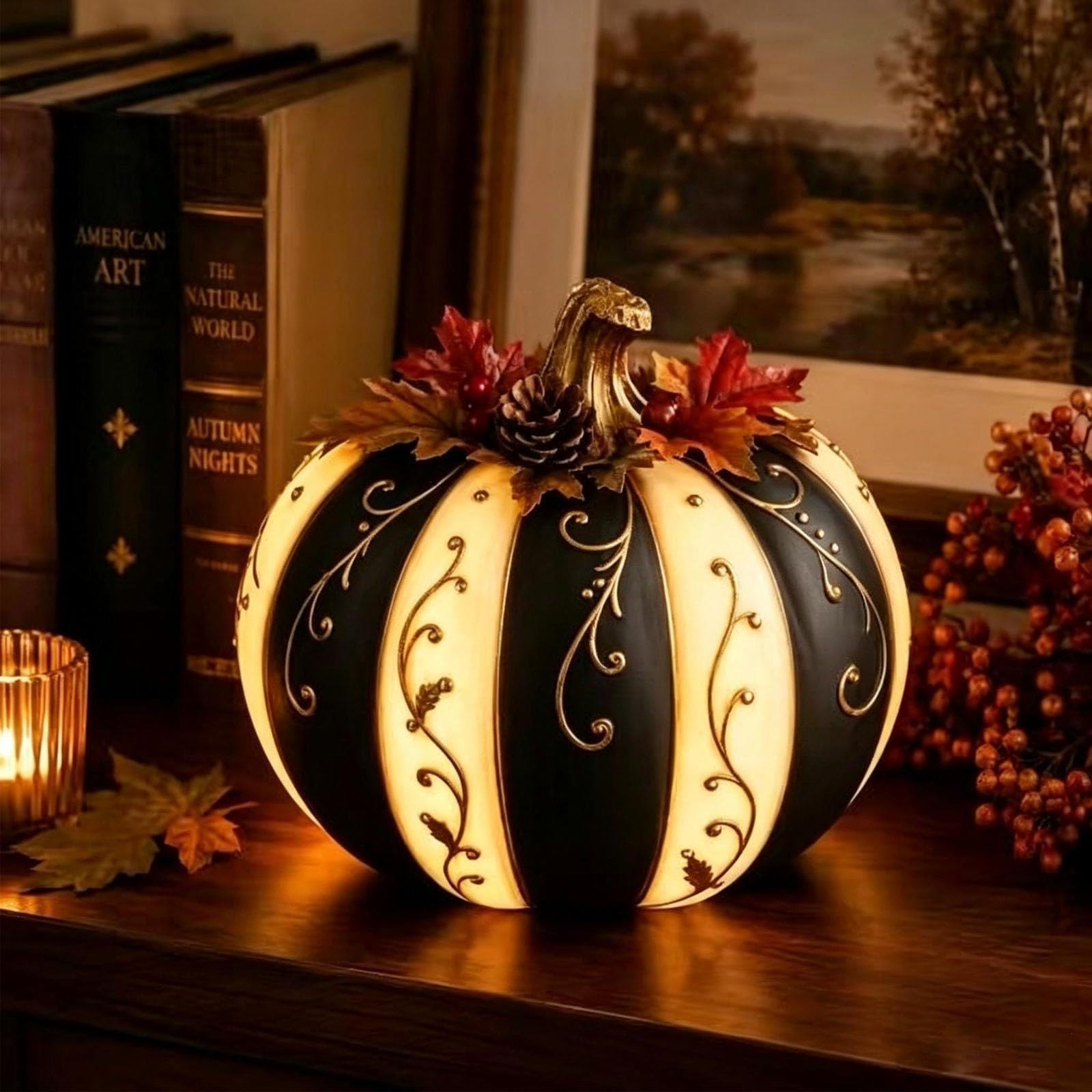 Calabaza Decorativa Grande de otoño y Halloween