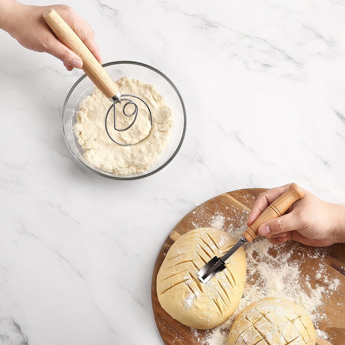 Saint Germain Bakery Premium Round Bread Banneton Basket with Liner - Perfect Brotform Proofing Basket for Making Beautiful Bread (10 in. Round / 10 in. Oval)) - Image 8