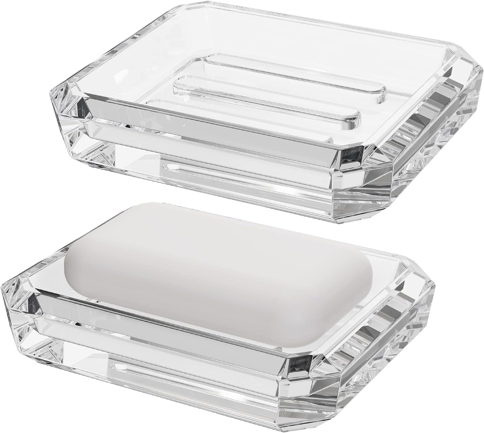 Amazon.com: Glass Soap Dish for Bathroom Countertop, Shower, Kitchen ...