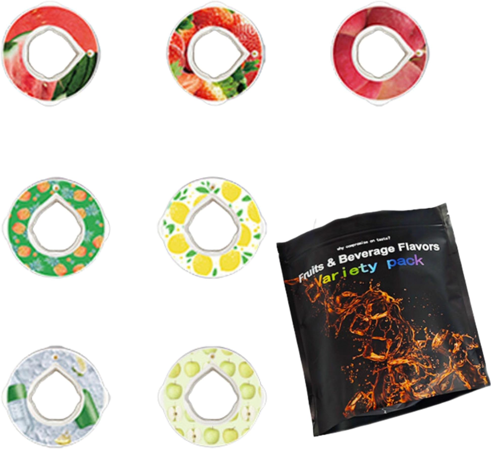 Air Up Compatible Flavor Pods (7 Pack) - Watermelon, Peach & Lemon BPA-Free Refill Pods for 70oz/2L Water Bottles | Long-Lasting Hydration for Kids, Teens & School (pods only)