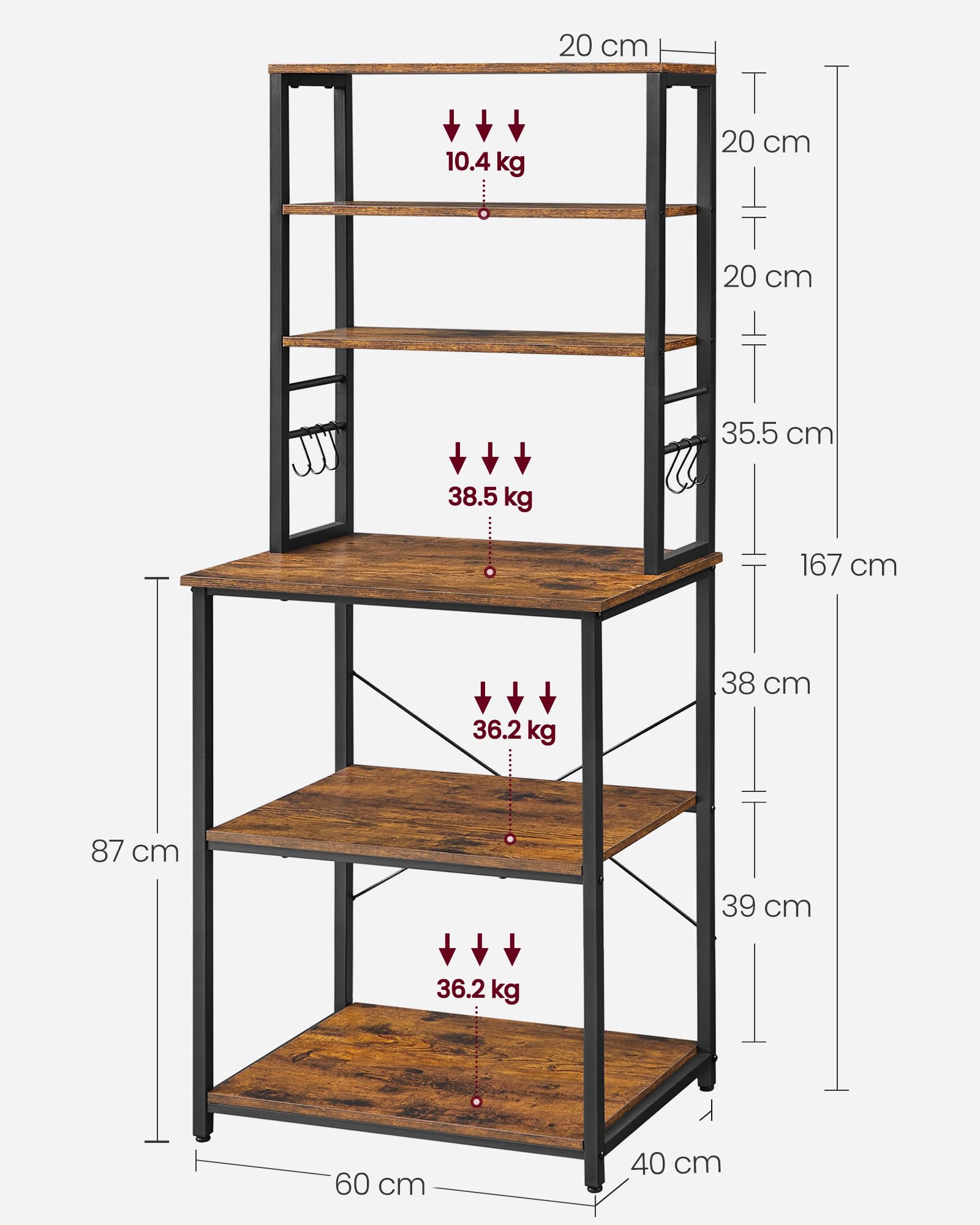 Amazon｜VASAGLE レンジ台 幅60 キッチンラックレンジボード大型レンジ