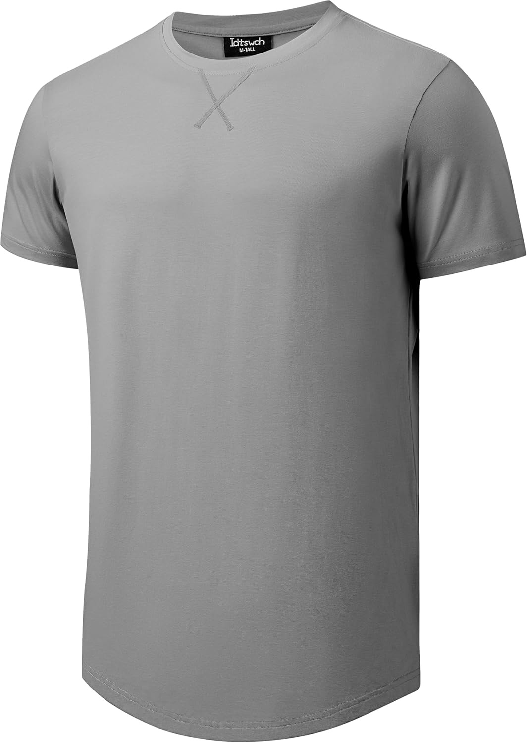 Idtswch Mens Tall T Shirts Lightweight Cotton Longline Short Sleeve T-Shirt Tee