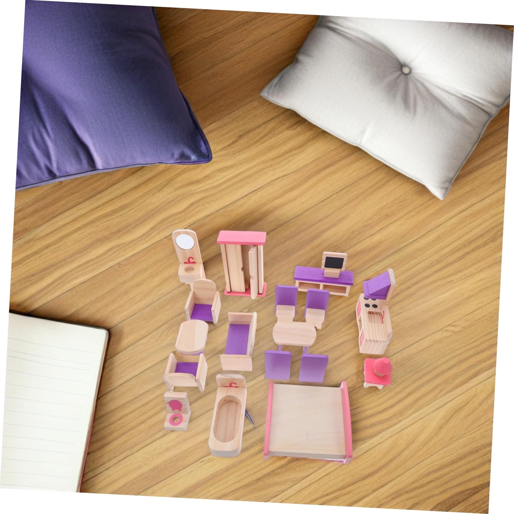 Didiseaon Mobili Per Casa Delle Bambole in Legno Set Di Mobili Per Casa Delle Bambole Fai Da Te Accessori in Miniatura Per Camera Da Letto in Miniatura Per Ragazzo Ragazza