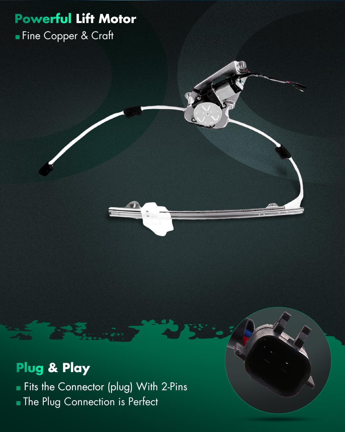 SCITOO Power Window Lift Regulator High Performance Automotive Replacement Parts for 2006-2007 for Jeep Liberty Front Right Passenger Side with Motor