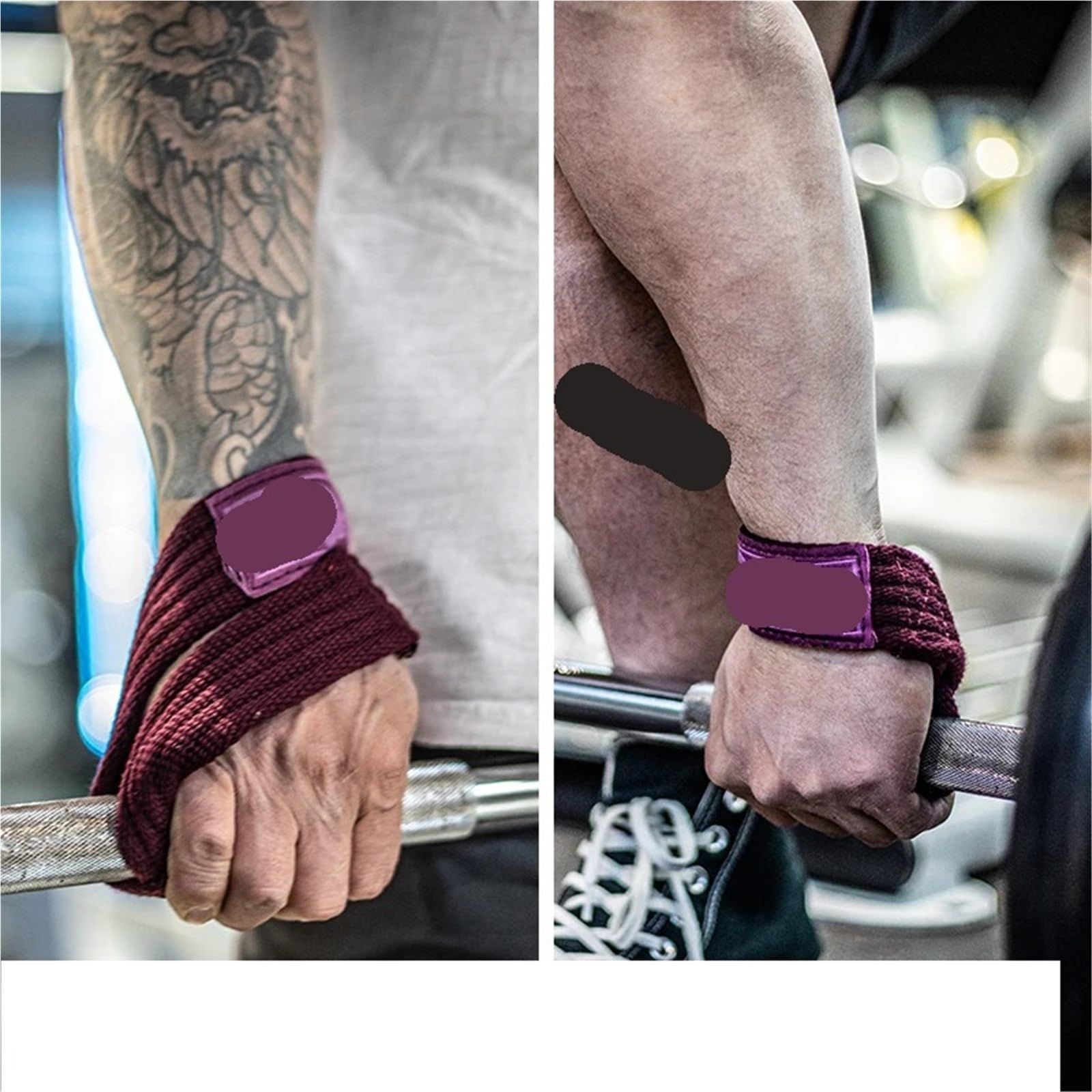 Polsiera Palestra 1 Paio di Fasce da Polso for Palestra, Sollevamento Pesi, Allenamento Forza, stacchi Terra, tutore, Fitness, trazioni, Fascia Mano