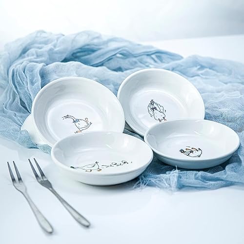 Miniatura 4 de SOCOSY Súper lindo patrón de animales de dibujos animados de cerámica para salsacondimentostazón para salsa de soja de sushiplatos de