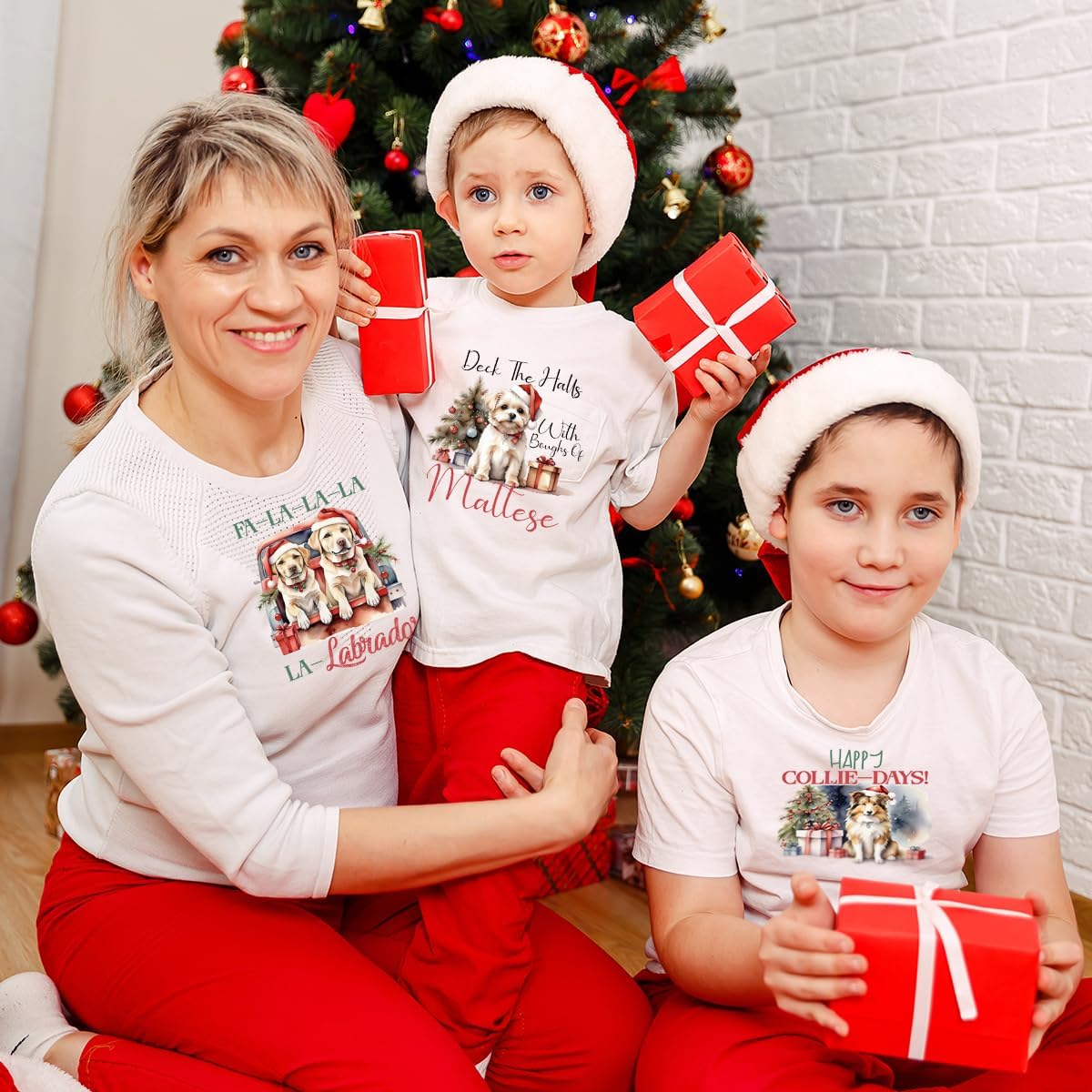 Dtf Transfers Ready to Press -16Pcs Christmas Dog Iron on Decals Watercolor Christmas Puppies Heat Transfer Vinyl Stickers for Clothing Pillows Bag DIY Crafts - Image 4