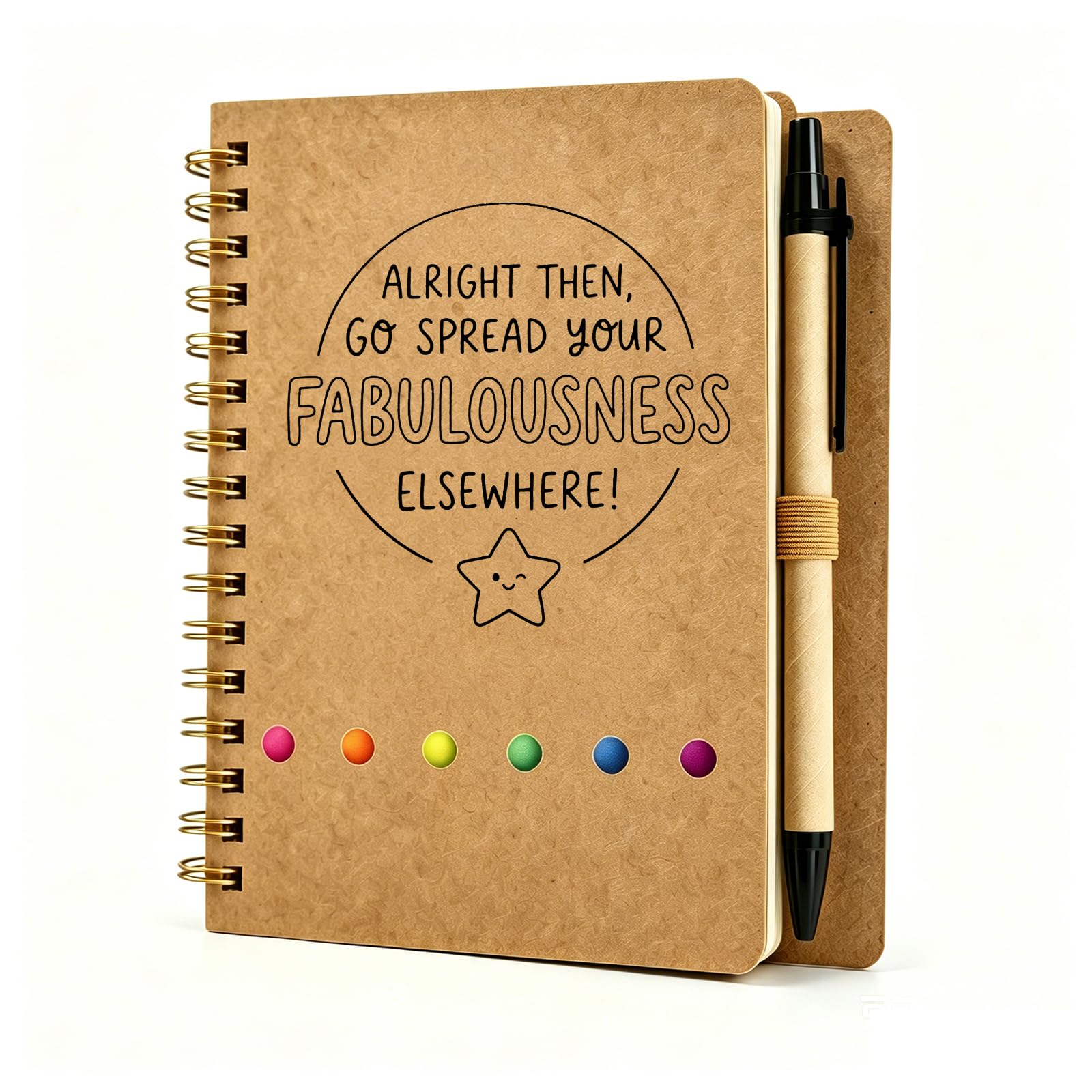 Mitibet Funny Leaving Gift Colleague, A6 Notebook with Pen, New Job Farewell Present Woman, Coworker Office Stationery, Humorous Fabulousness Journal (Fabulousness)