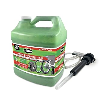 Slime 10204 Bike Tube Puncture Repair Sealant with Pump, Prevent and Repair, Suitable for All Bicycles, 1 Gallon Bottle