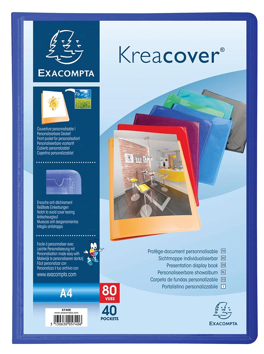 EXACOMPTA - EXACOMPTA Protège-documents Kreacover, PP, A4, assortis