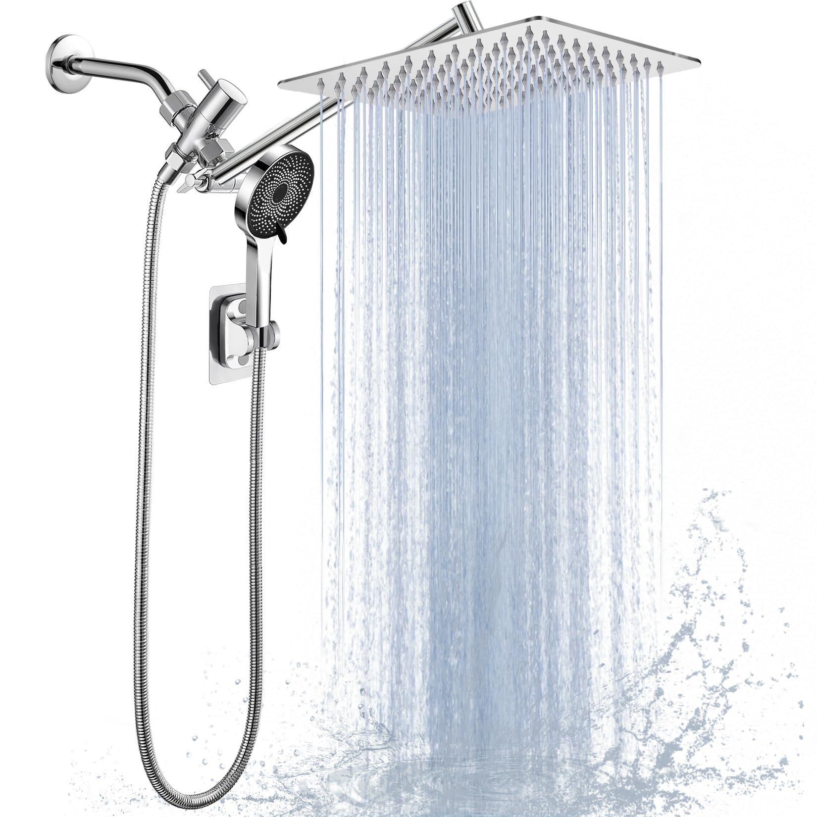 Photo 1 of Yurnomy 8 Inch Square Rain Shower Head Combo