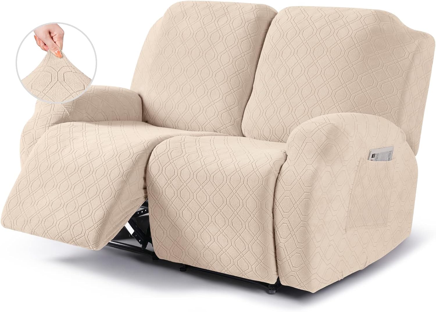 VANSOFY Loveseat Recliner Covers, 2Pieces Stretch
