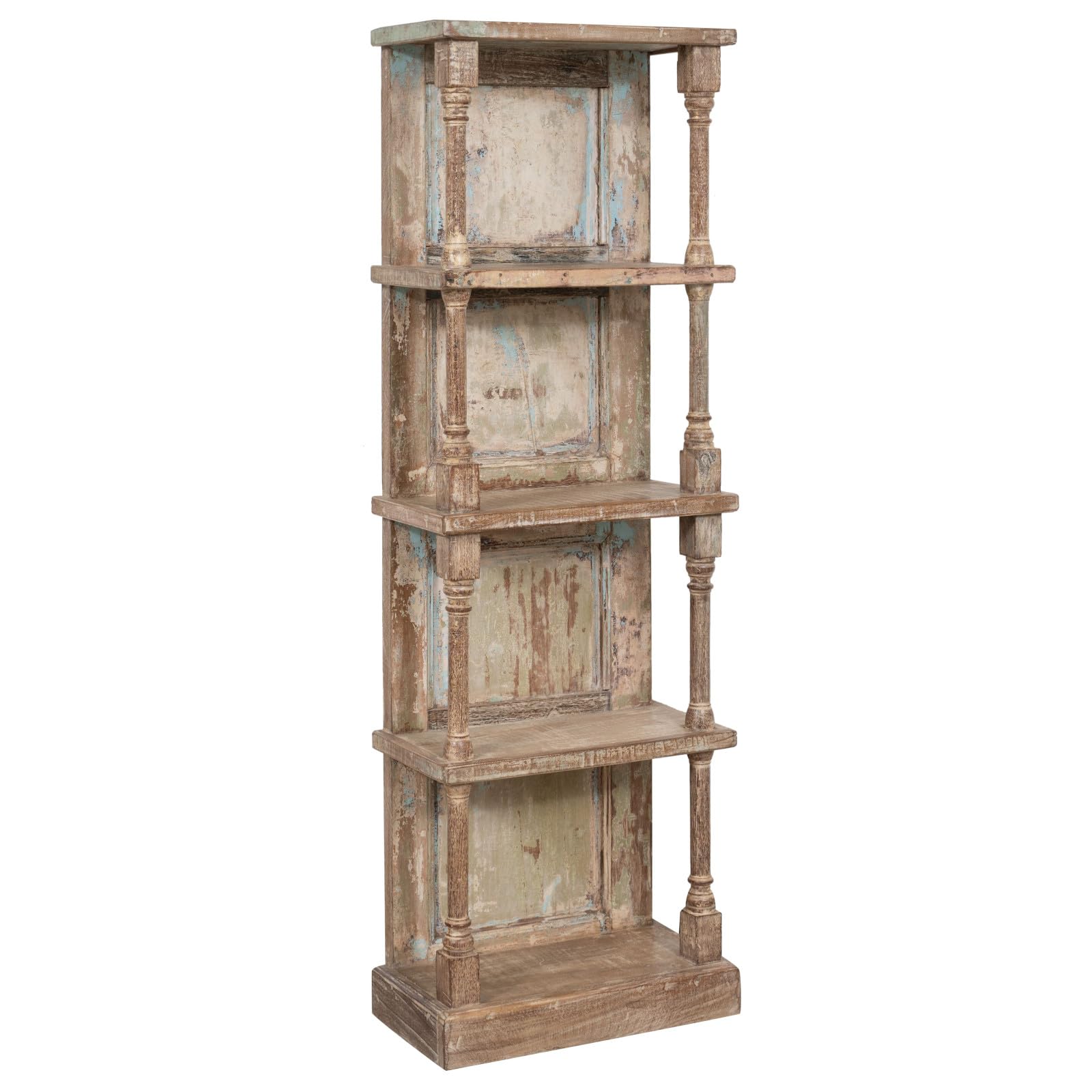 Biscottini Bücherregal aus Massivholz L50XPR27XH152 cm - Küchenorganizer - Buchregal - Küchenorganizer - Regal - Kuchen deko - Küchenregal - Deko küche - Eckregal stehend - Gewürzregal