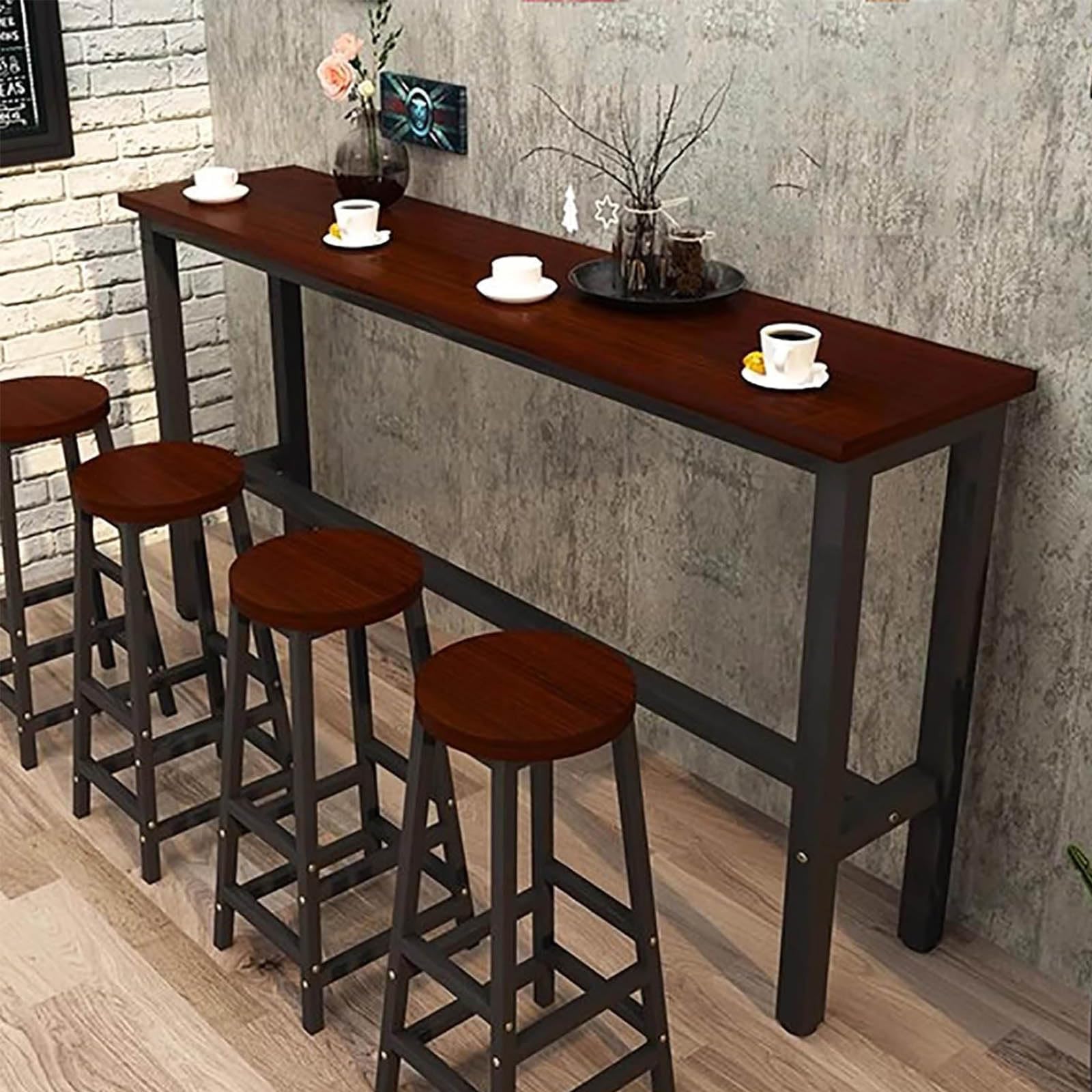 Counter Height Modern Wooden Bar Table - Rectangle Console Sofa Table for Dining Kitchen Breakfast, Coffee & Balcony