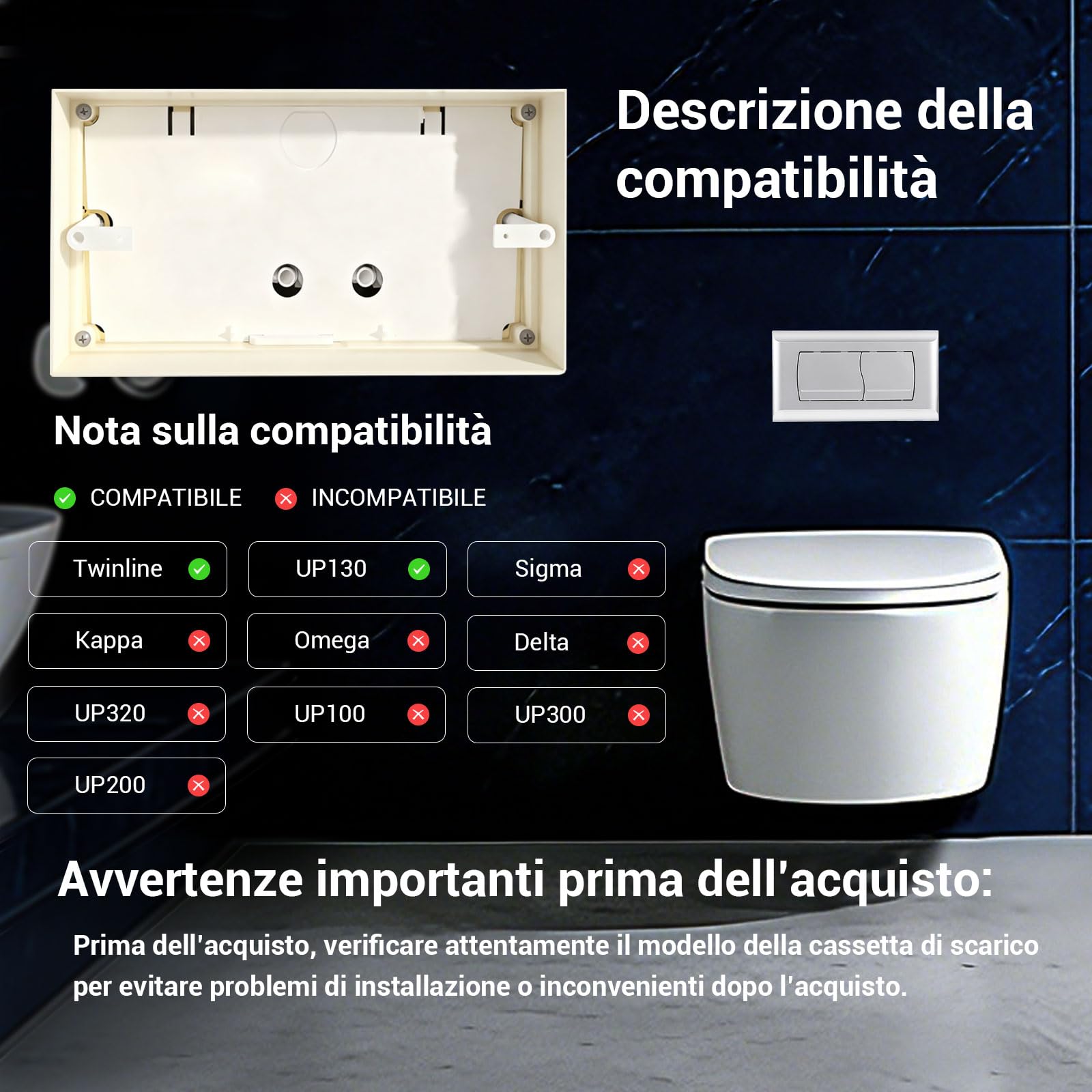 Empyreal Placca di Comando per Cassetta WC,Compatibile con Geberit Twinline 30&UP130,con Set di Leve e Telaio di Montaggio, Piastra Attuatore di Ricambio,Doppio Scarico,340 x 185mm(Opaco Argento)