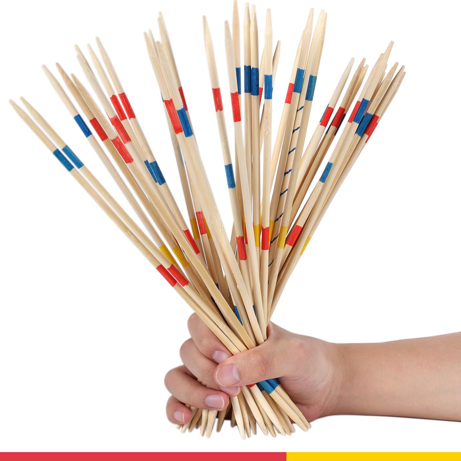 GOTHINK Bamboo Mikado Pick Up Sticks Game with 1 Cloth Bag, 41PCS 12 Inch Long, Fun Family Board Game for Adults and Kids - Image 4