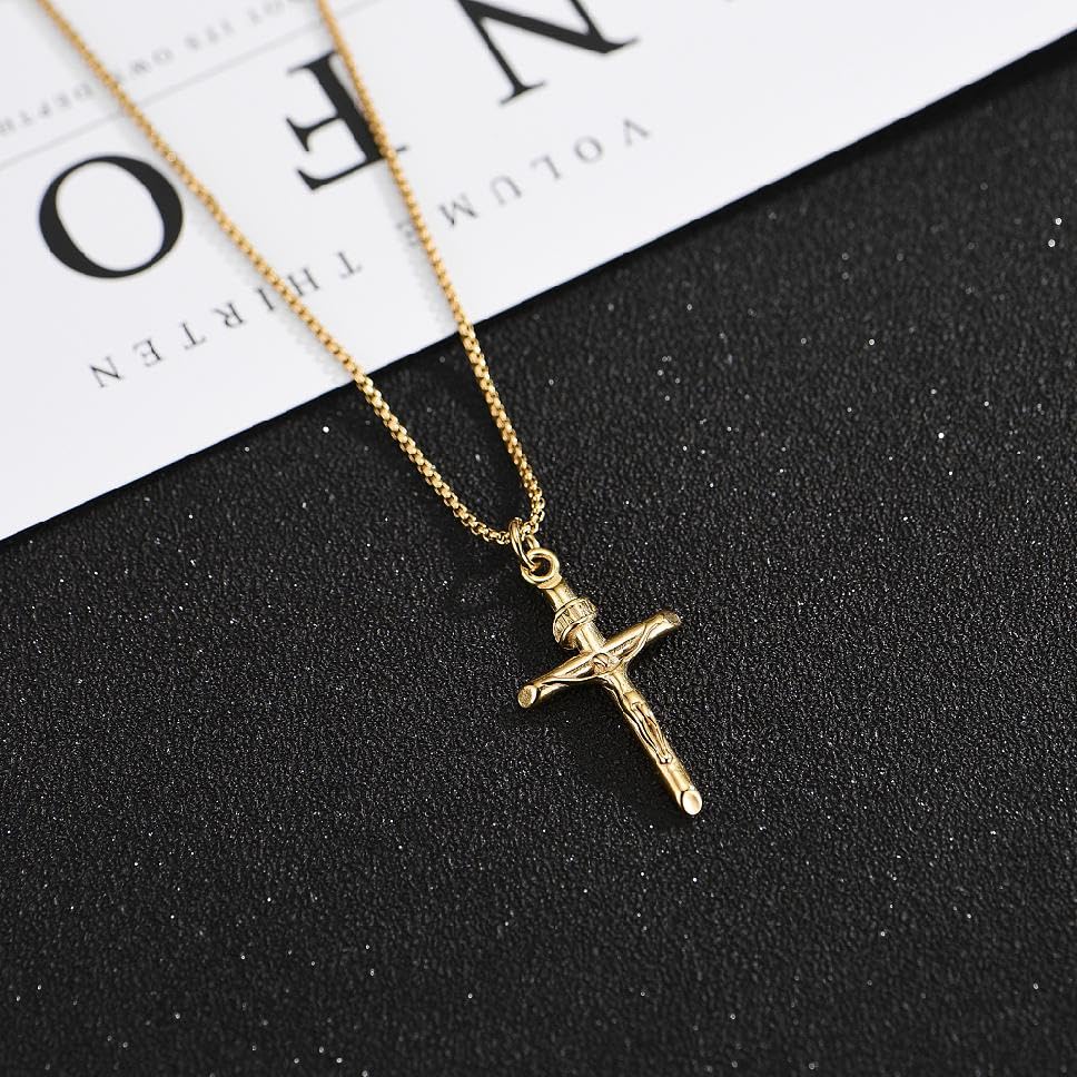 Collier croix LZD en or 14 carats, exprimez votre style avec force