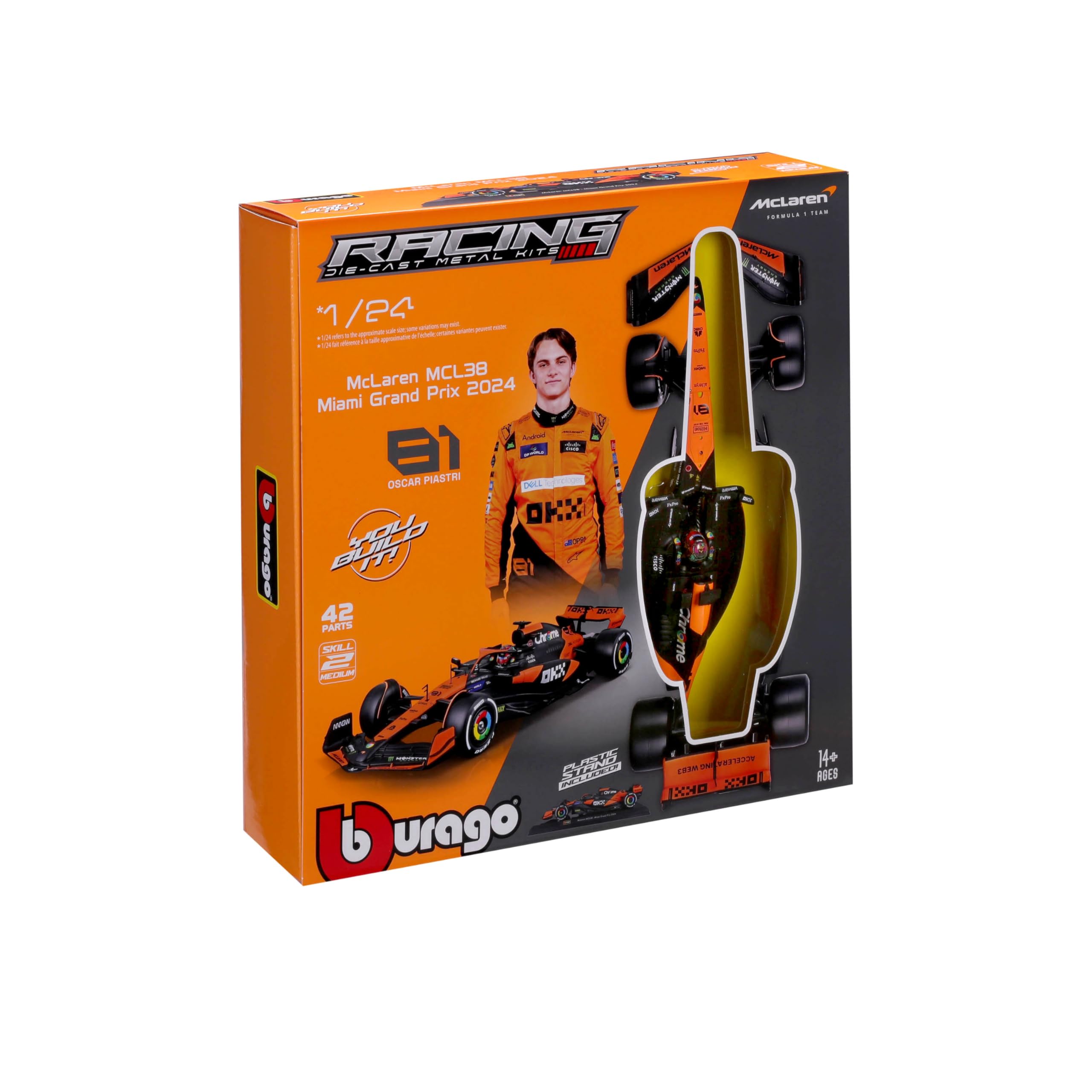 McLAREN F1 MCL38 TEAM MCLAREN N 81 SEASON 2024 OSCAR PIASTRI ORANGE BLACK