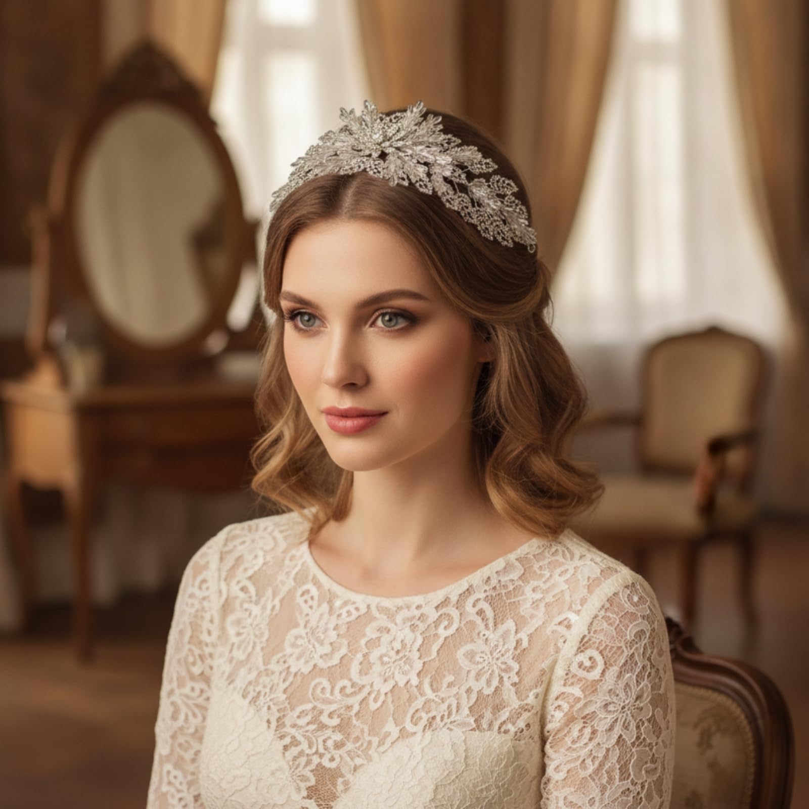 Brauthaarschmuck mit Kristallimitate Elegant Brauthaarschmuck mit Haarnadeln Funkelnd Braut-Haarrebe für Bräute, Brautjungfern, Hochzeit, Fotoshooting