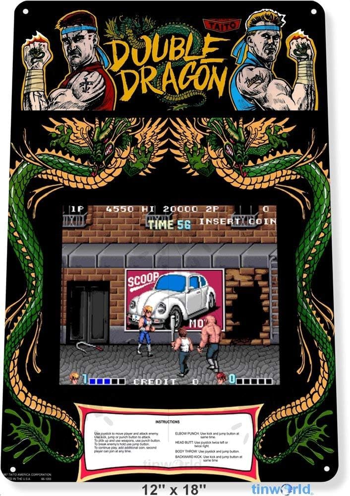 TIN SIGN Double Dragon Arcade Game Room Art Marquee Console Metal Decor A336 Metal Tin Sign 8X12 Inches