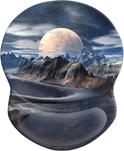 Miniatura 11 de Alfombrilla de mouse ergonómica con soporte para muñeca, cómoda alfombrilla de mouse para computadora con base de poliuretano antideslizante