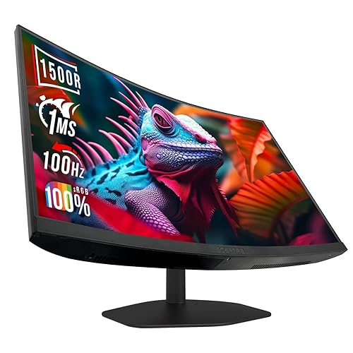 Sceptre Curved 27-inch Gaming Monitor 1500R 100Hz HDMI X2 DisplayPort 1ms 100% sRGB, Build-in Speakers Machine Black (C275W-FW100T) - 27" Curved Gaming 100Hz DP HDMI X2