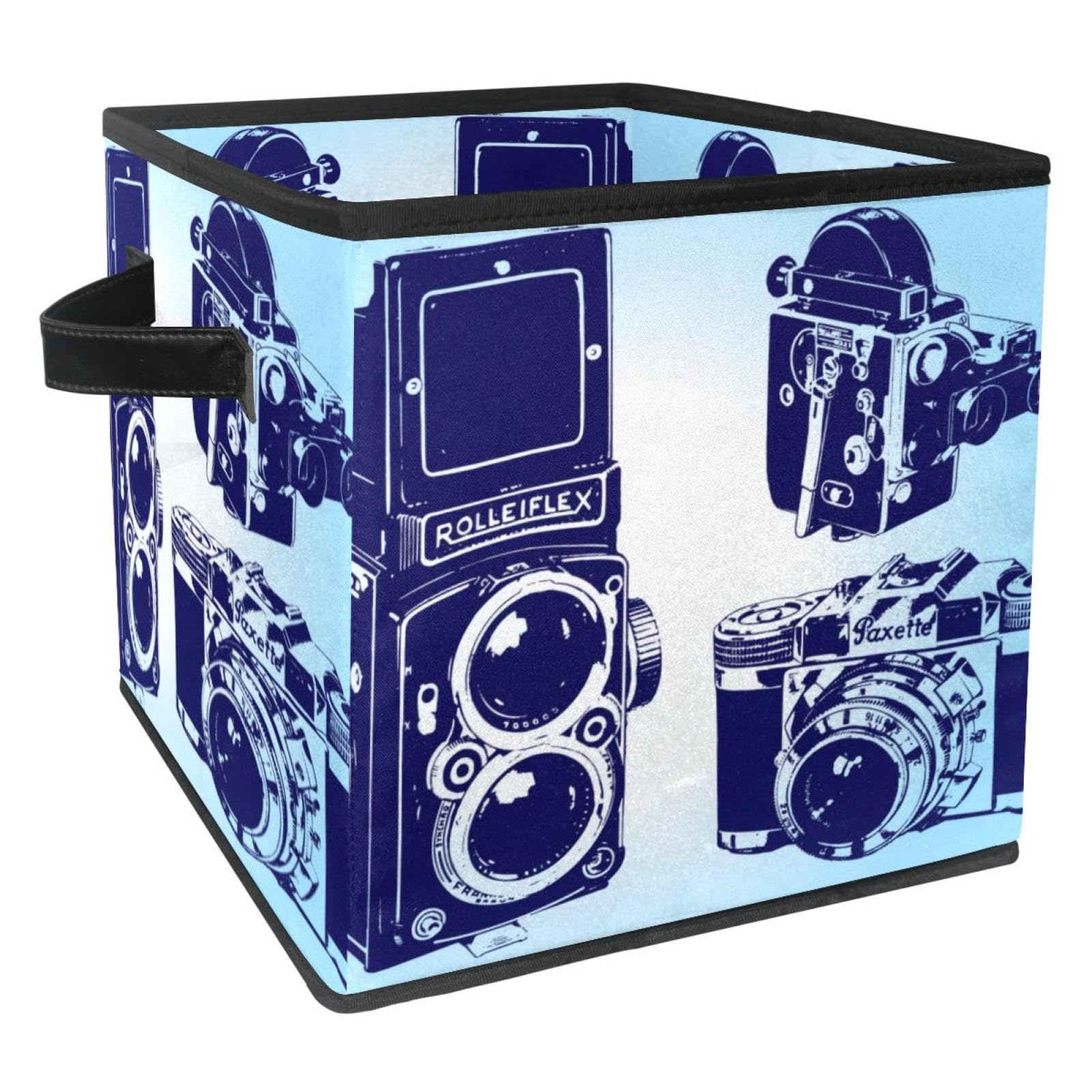 Boîte de rangement cube en tissu pliable pour livre vêtement et placard de maison
