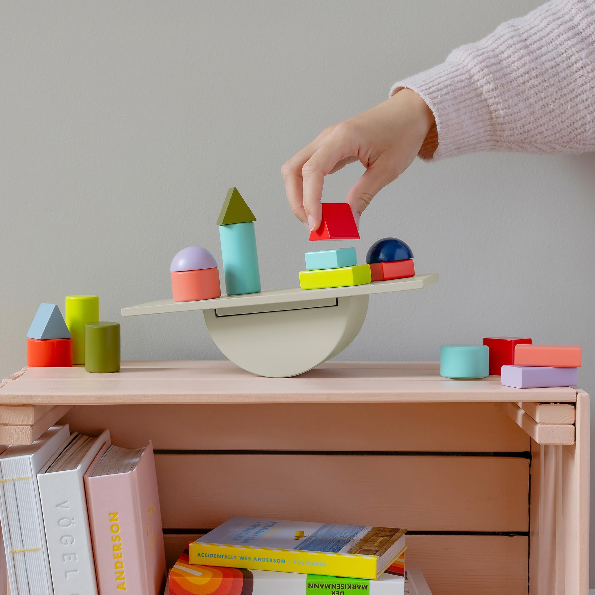 Remember Balancespiel Tivoli – Stapel- und Geschicklichkeitsspiel aus Holz mit Wippe und Bausteinen, unterhaltsames Familienspiel für Kinder und Erwachsene ab 6 Jahren