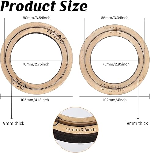 Miniatura 8 de GLOBLELAND Juego de 3 troqueles de corte de cuero, troqueles de madera para cortador de cuero, troqueles de base de madera para manualidades de