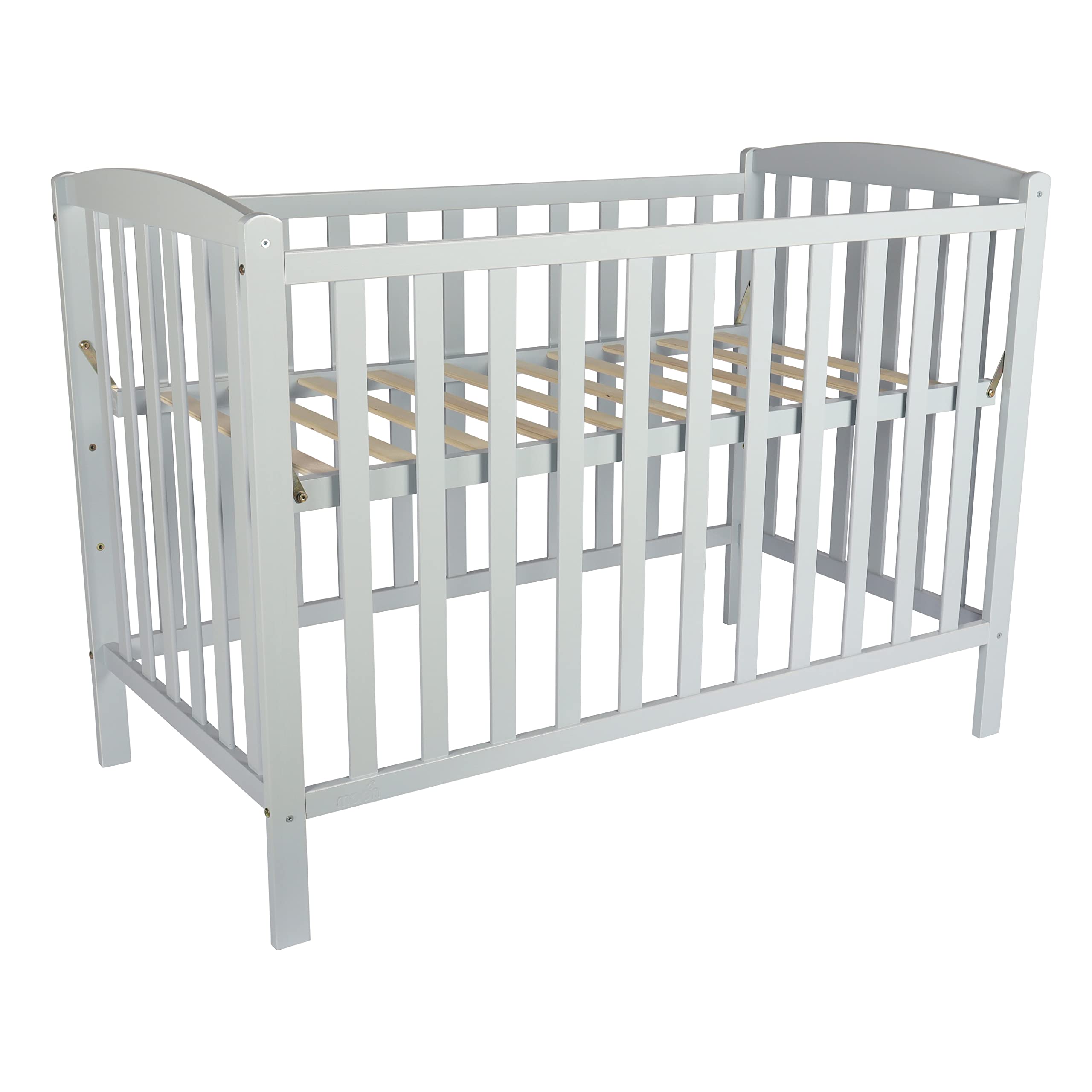 The Moon Brand Wooden Window crib(129X69X96 cm), 3 level height adjustment, arched panel ends, Environment-friendly, Durable and Decay resistant,Scratch-free, upto 50kg |0-4 years|- Grey